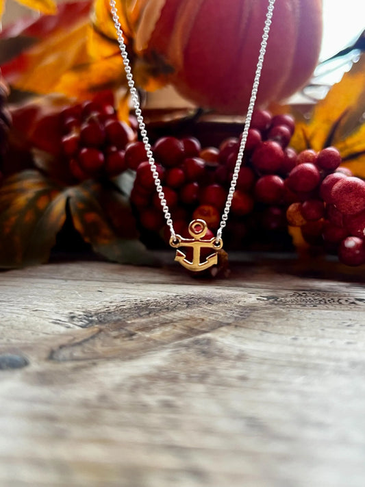 18K Gold-Plated Anchor Bracelet with Adjustable Chain