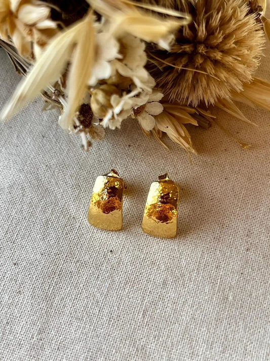 18K Gold-Plated Silver Trapezoid Post Earrings l Minimalist earrings - Silver earrings - Everyday earrings