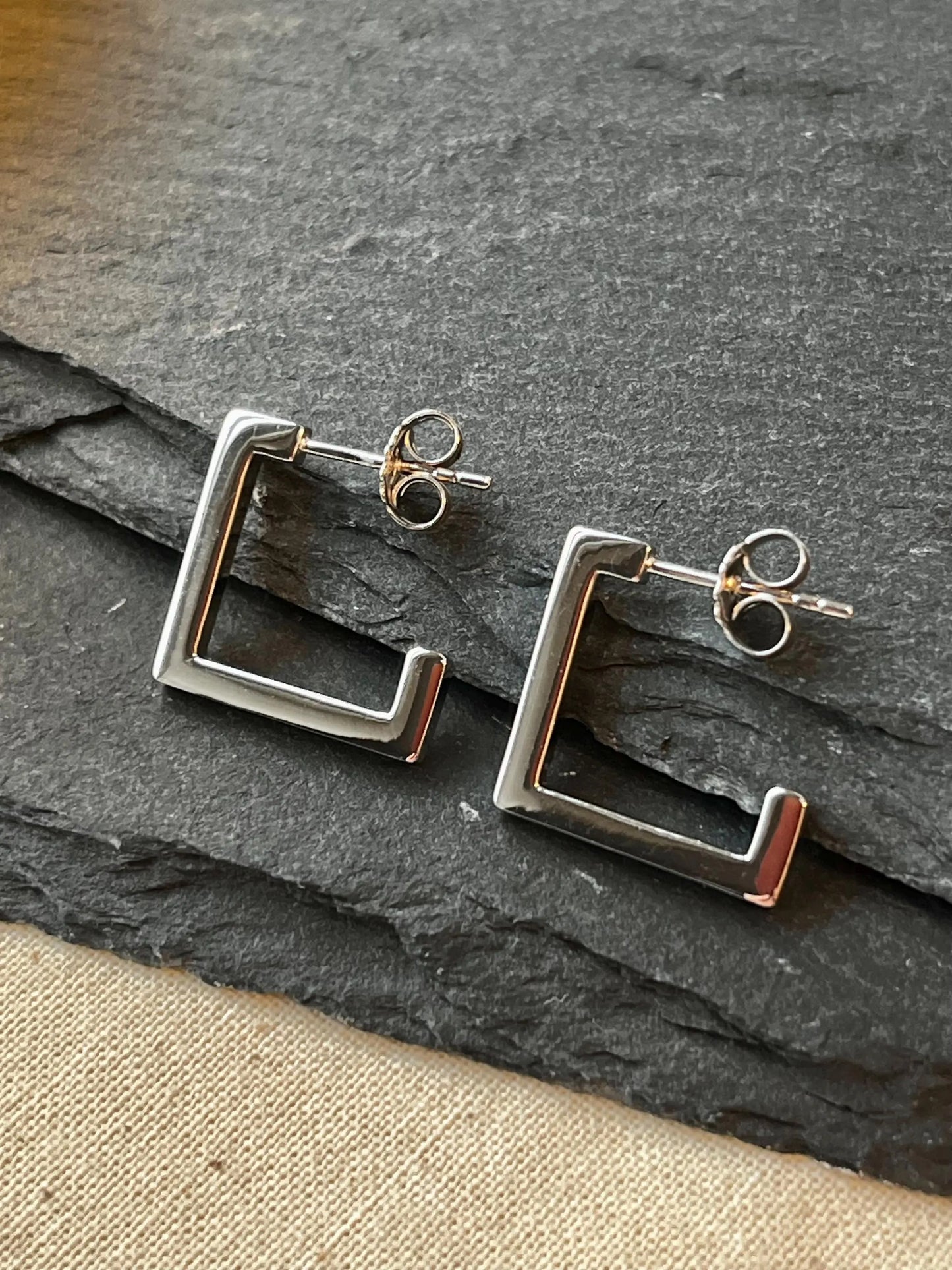 Sterling Silver Earring Posts | Rhodium-Plated for Extra Shine l Minimalist earrings - Silver earrings - Everyday earrings