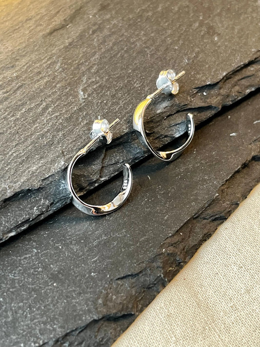 Sterling Silver Earring Posts | Rhodium-Coated for Lasting Shine l Minimalist earrings - Silver earrings - Everyday earrings