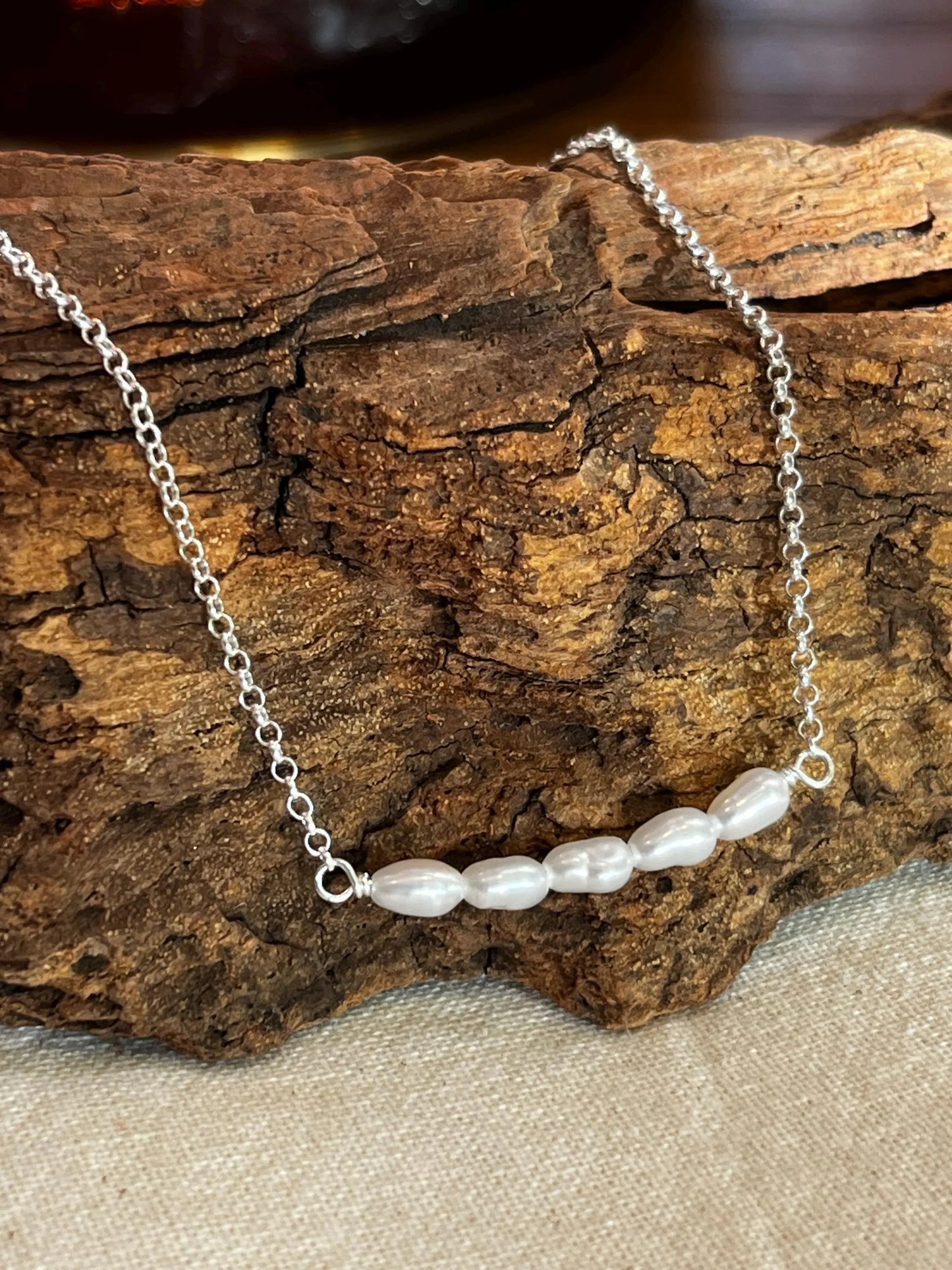 Freshwater Pearl Necklace in Sterling Silver