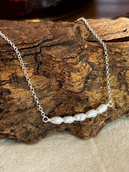 Freshwater Pearl Necklace in Sterling Silver